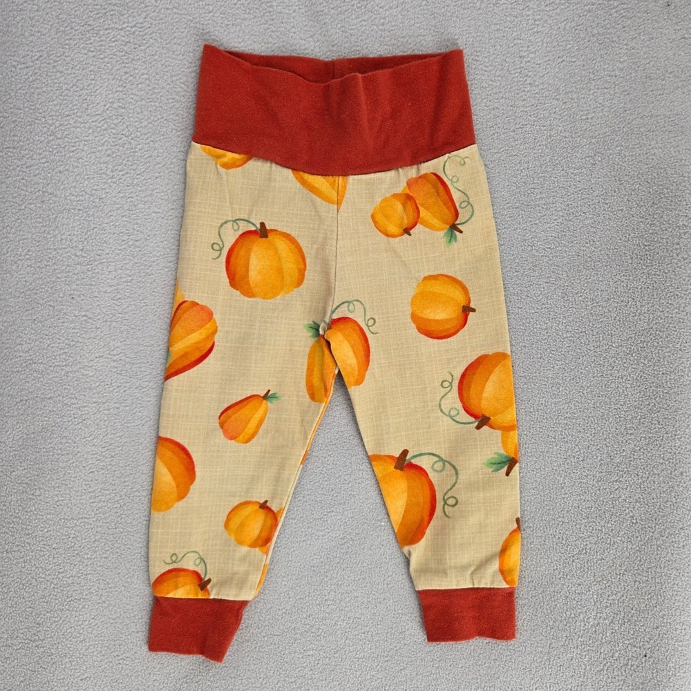 Newborn Pumpkin Print Leggings Fall‎ Thanksgiving Festive Pant